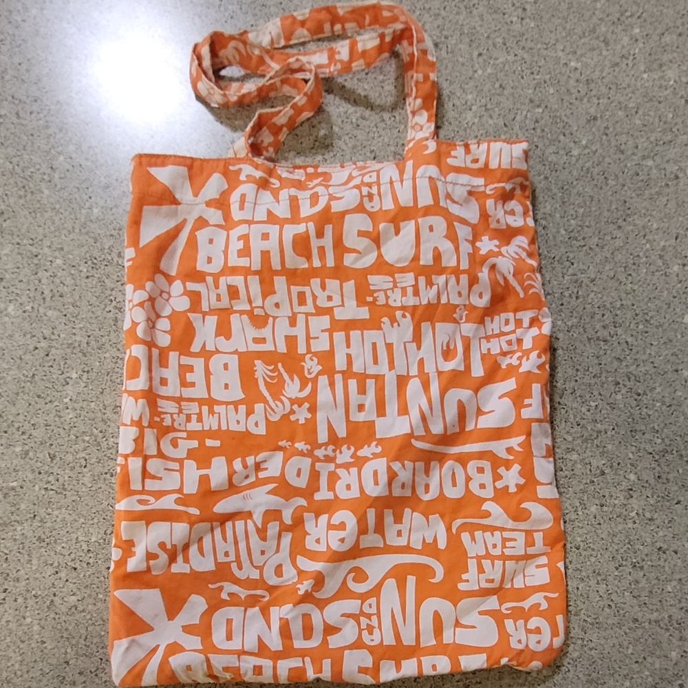 Orange summer tote bag